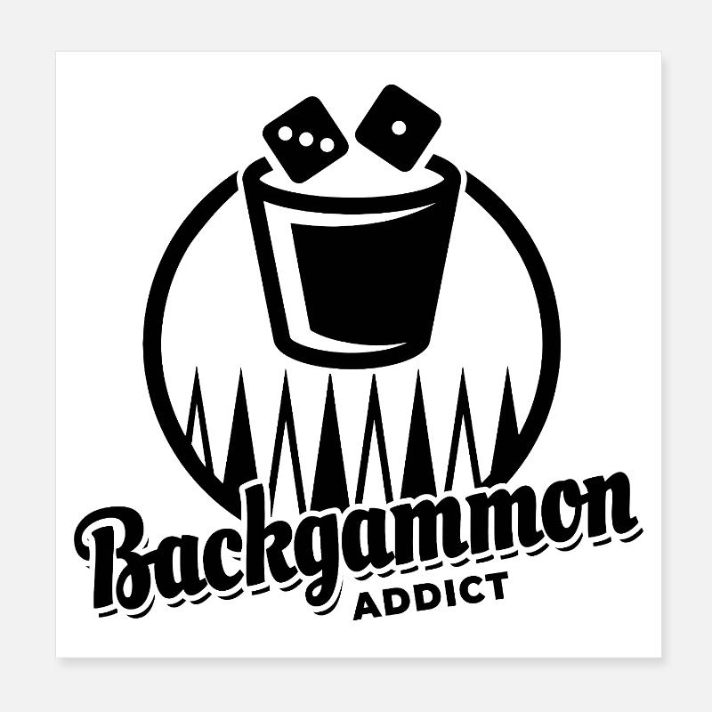 Backgammon Addict | Board Game | Gift Poster 8" x 8" (20x20 cm)