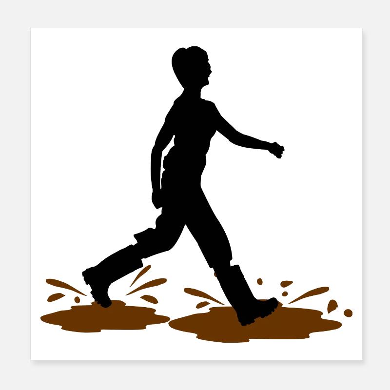 Femme Wadloper – Aventure dans la boue Poster 20 x 20 cm