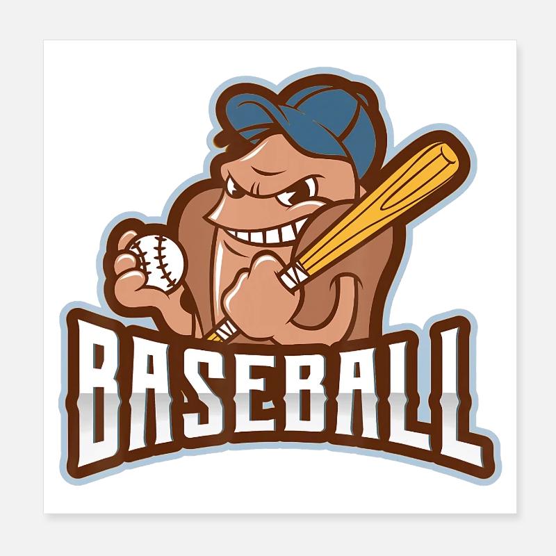 Mascotte de baseball batteur renégat Poster 20 x 20 cm