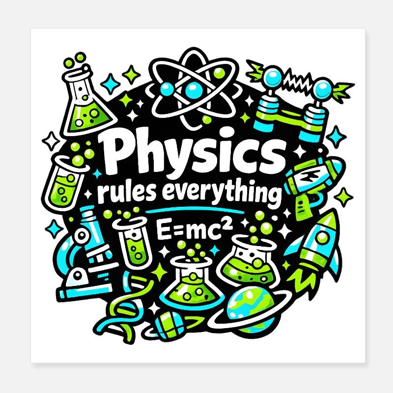 Physik regelt alles Poster 20x20 cm