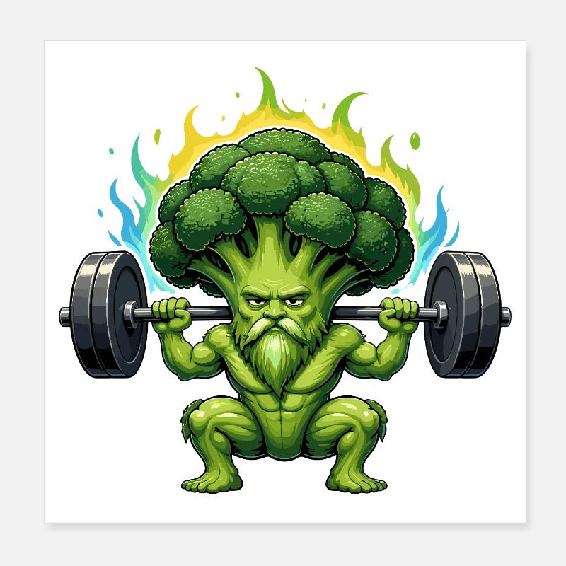 Power broccoli: Bold vegetable body Poster 8" x 8" (20x20 cm)