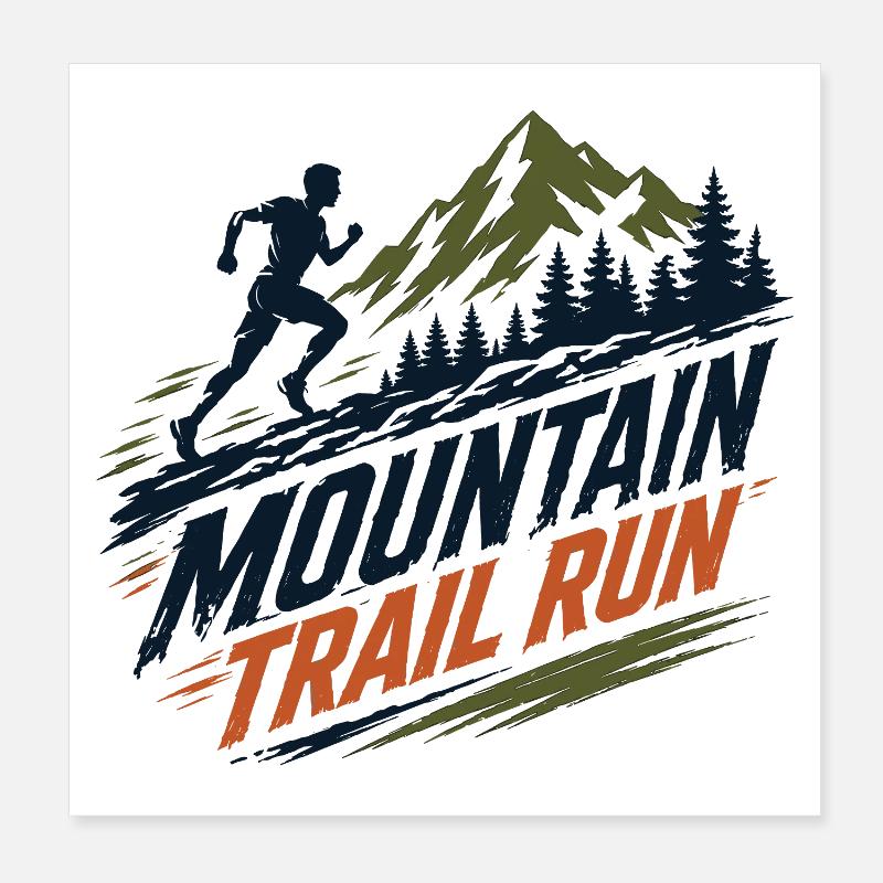 Course de montagne Poster 20 x 20 cm