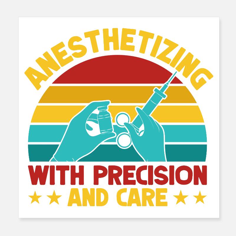 Anesthésiste avec Precision & Care Anesthesia Poster 20 x 20 cm