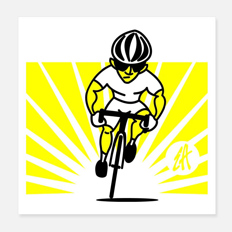 Cyclist Poster 8" x 8" (20x20 cm)