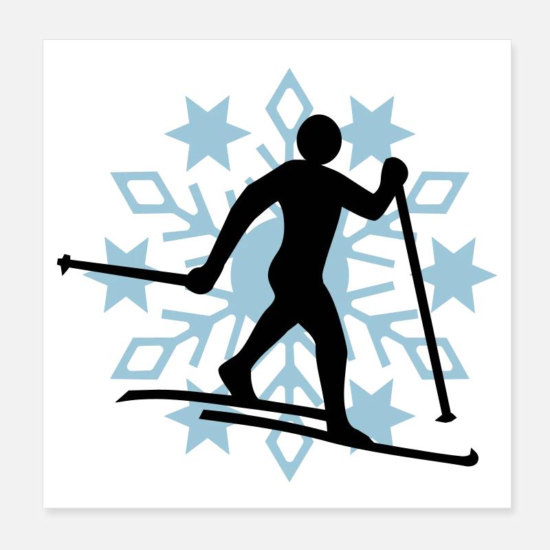 Langläufer Schneeflocke Poster 20x20 cm