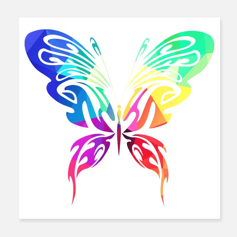 Bunter Sommervogel Poster 20x20 cm