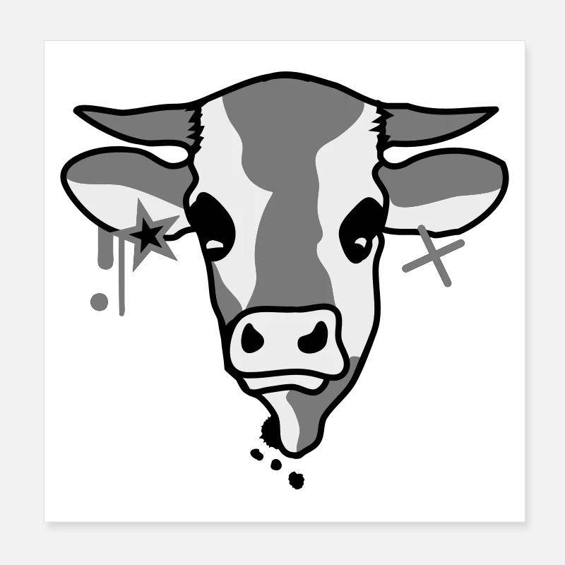 La tête d'une vache Poster 20 x 20 cm
