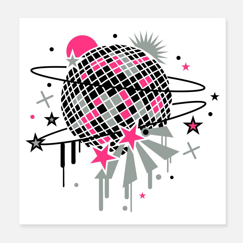 la boule disco Poster 20 x 20 cm