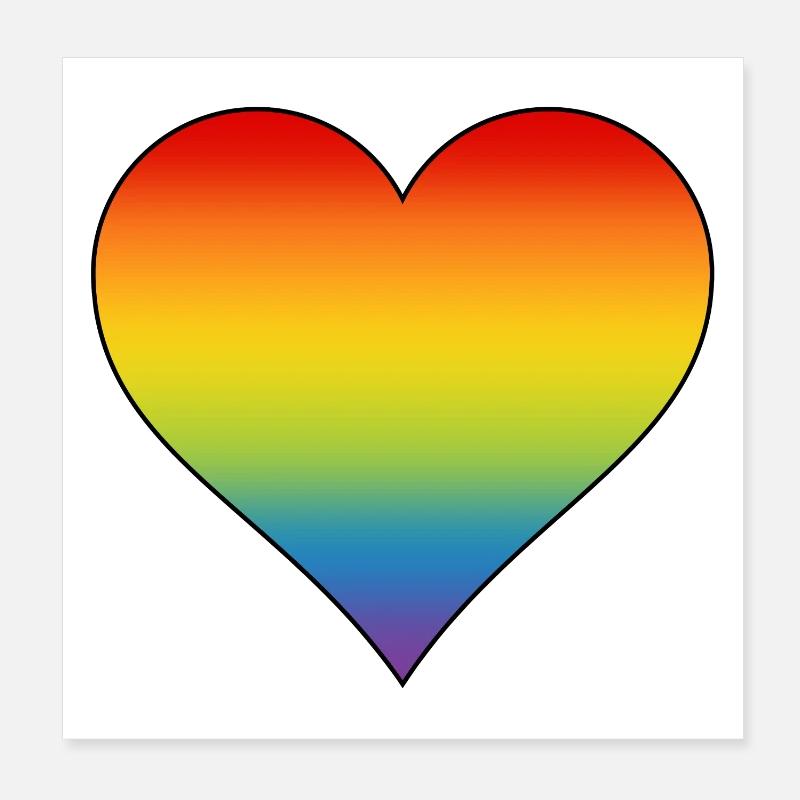 Rainbow Heart Poster 8" x 8" (20x20 cm)