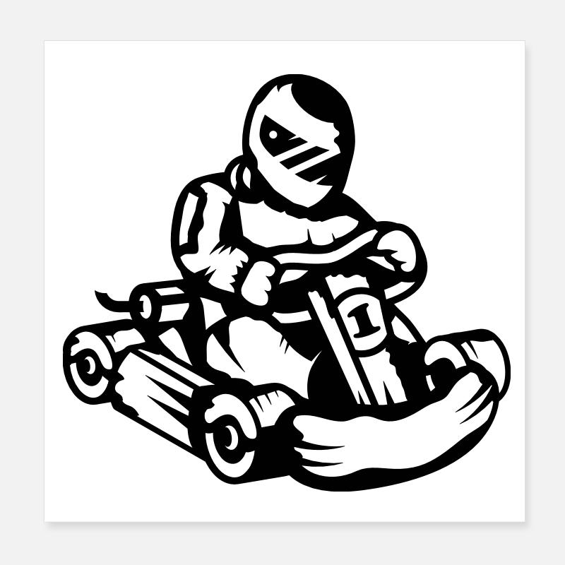 Kart Rennauto Poster 20x20 cm