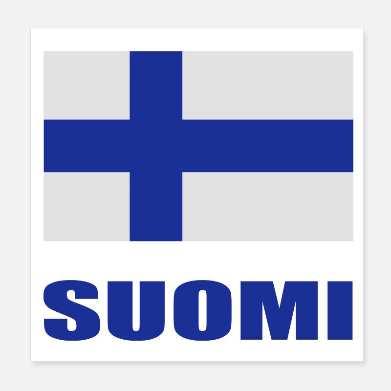 Drapeau finlandais Poster 20 x 20 cm