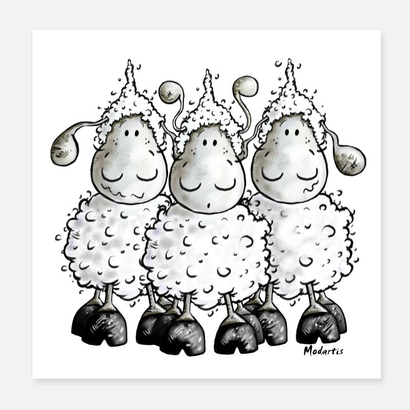 "Mc Wool" - sheep - mouton- moutons Poster 20 x 20 cm