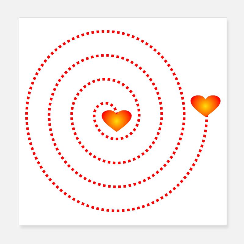 Spirale coeurs - Herzmenschen Poster 20 x 20 cm