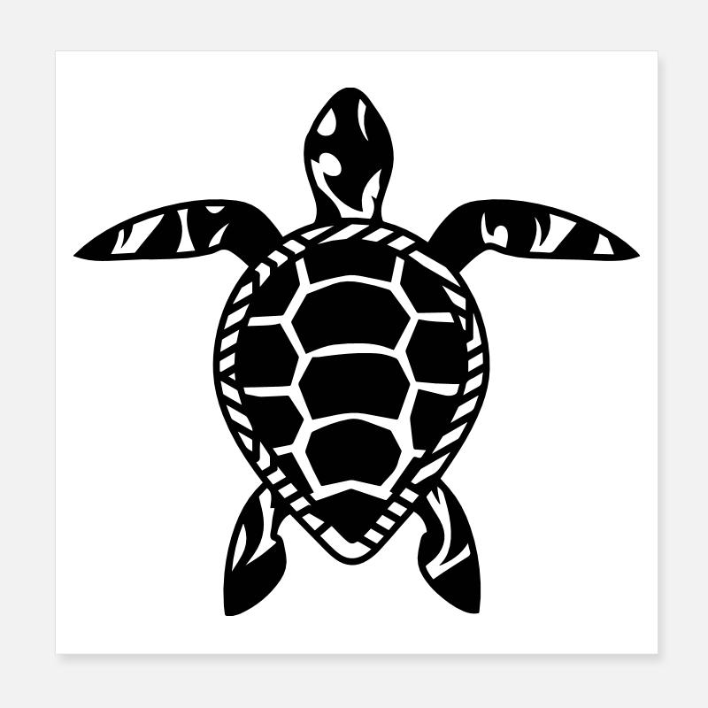 A sea turtle Poster 8" x 8" (20x20 cm)