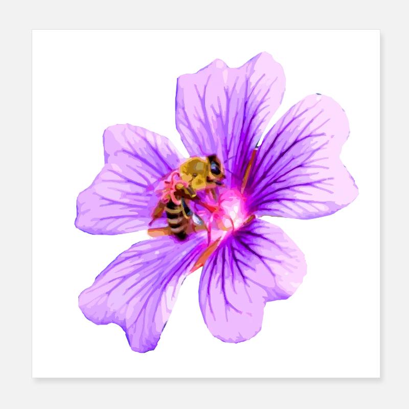 Abeille Floraison Poster 20 x 20 cm