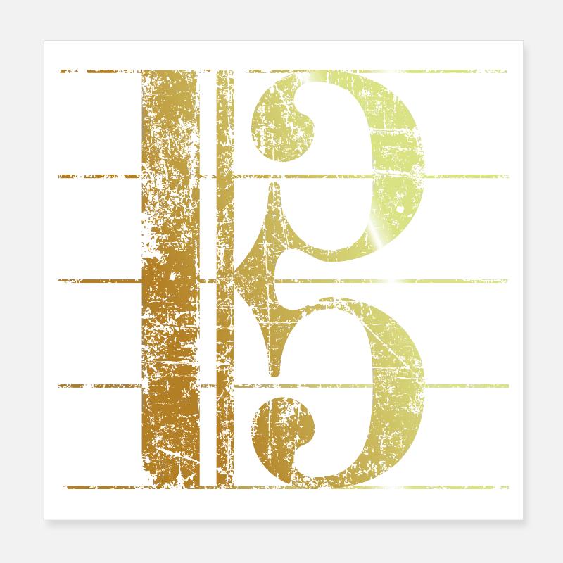Alto Clef Ancient Gold Poster 8" x 8" (20x20 cm)