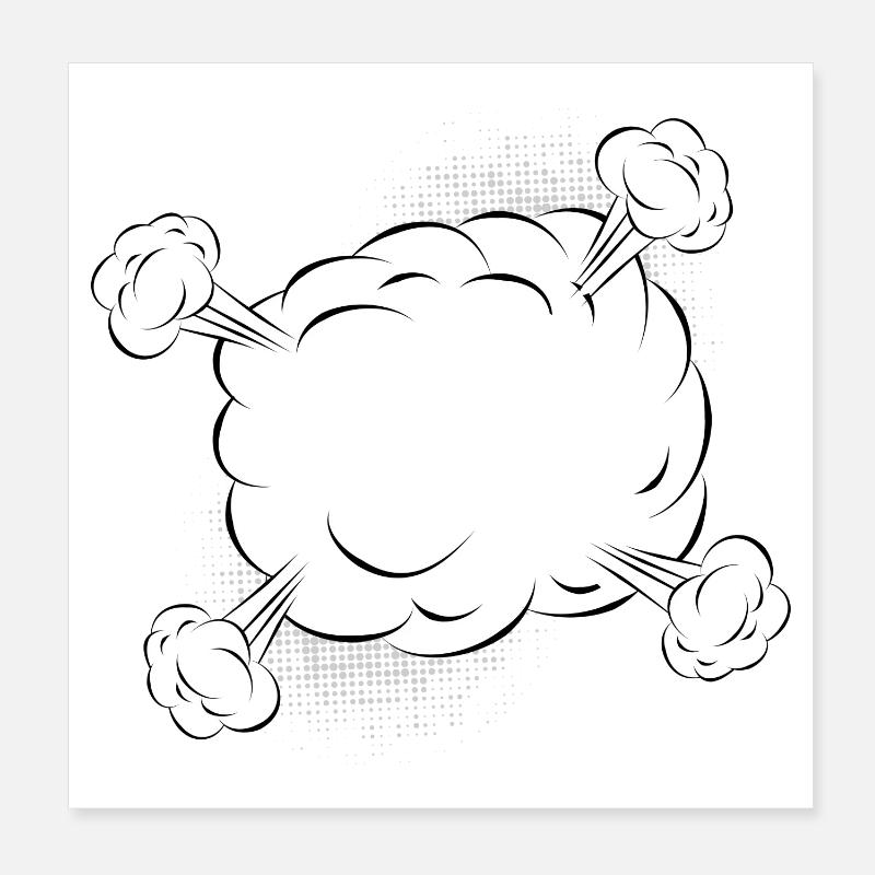 Vide nuage de combat comique pour vos propres textes et motifs Poster 20 x 20 cm