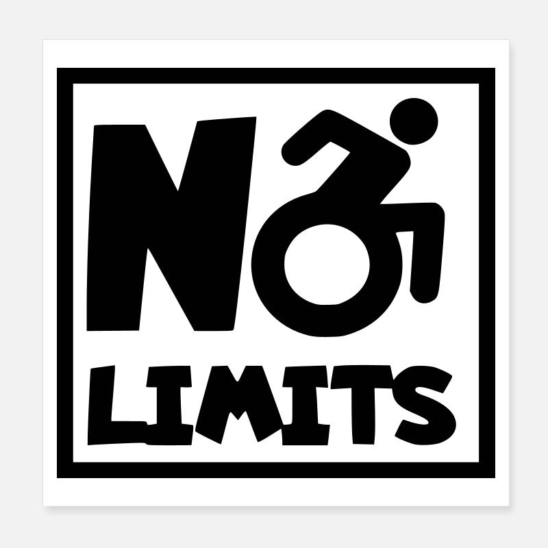 Aucune limite pour cet utilisateur de fauteuil roulant, rôle # Poster 20 x 20 cm