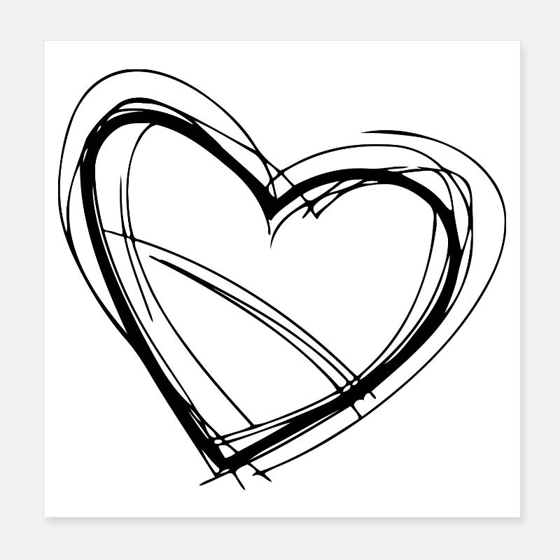 Herz Poster 20x20 cm