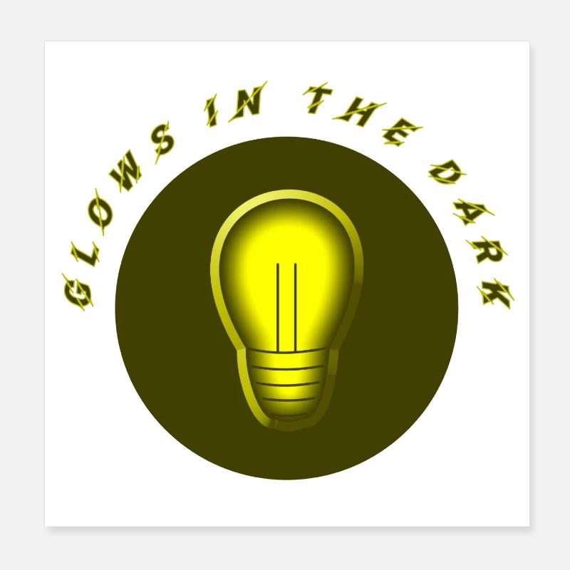 leuchtet im Dunkeln electro Strom Problem Poster 20x20 cm