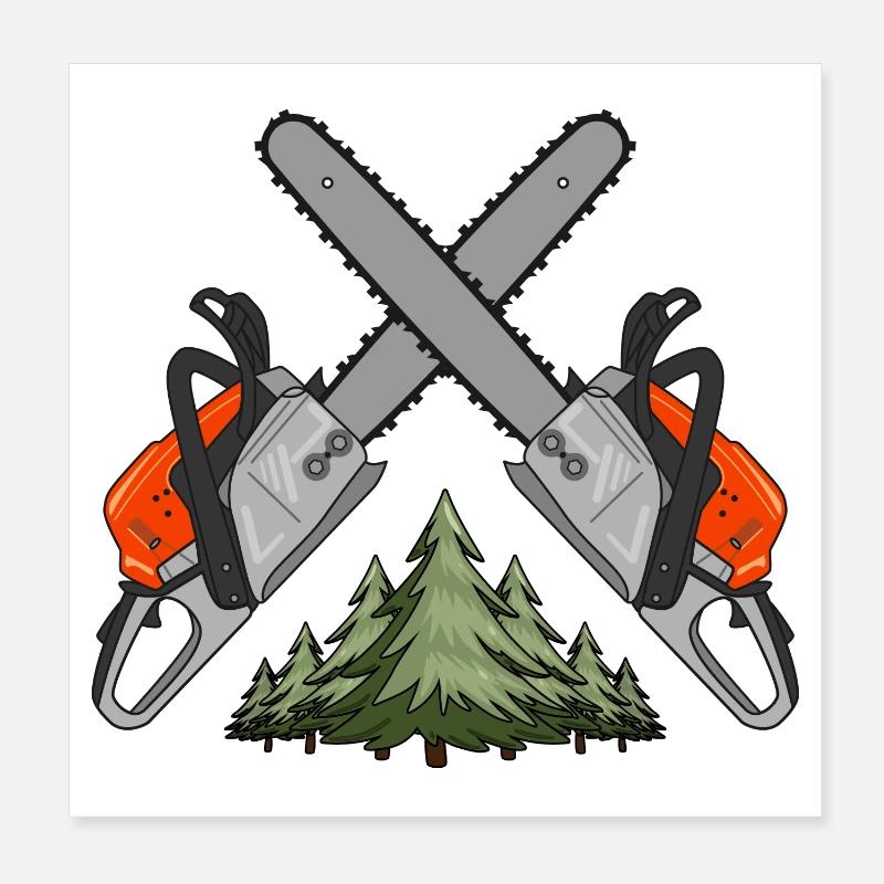 Tronçonneuse Cross Forest Poster 20 x 20 cm