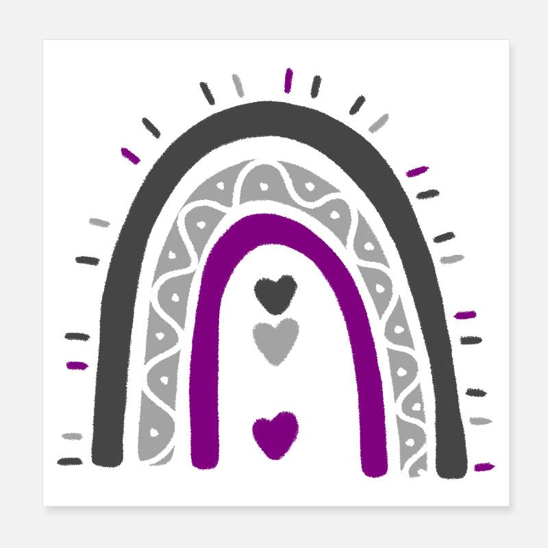 Boho Rainbow Ace Pride asexué Poster 20 x 20 cm