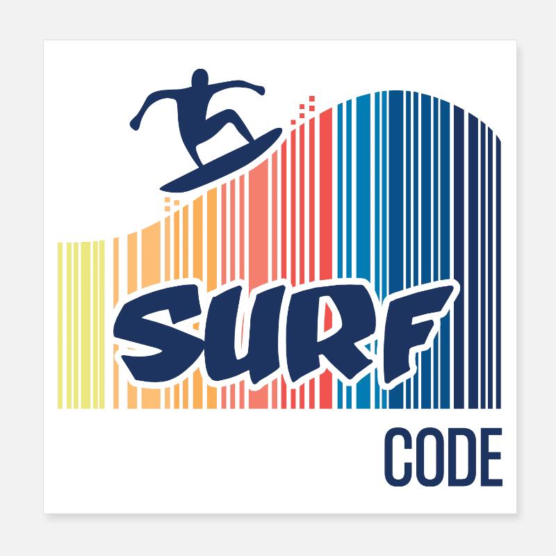 Surf Code Poster 20 x 20 cm