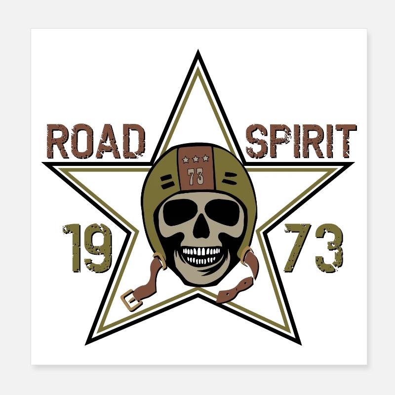 Straßengeist Schädel Stern 1973 Poster 20x20 cm