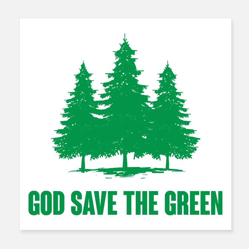 Dieu sauve le vert Poster 20 x 20 cm