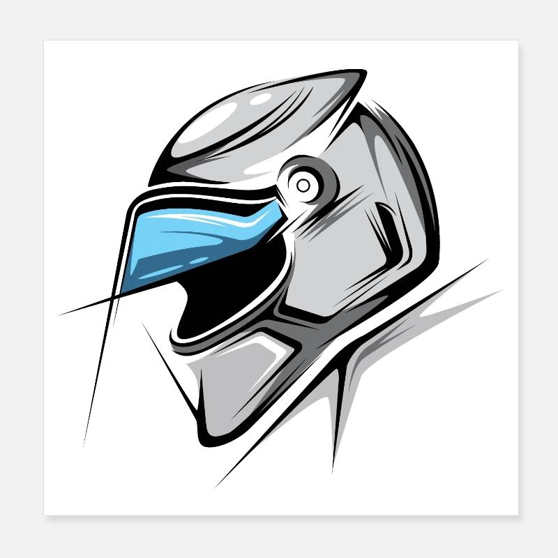 Formule Illustration Casque Graphique Voitures de course Poster 20 x 20 cm