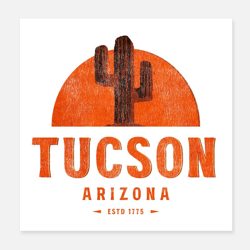 Tucson Sunset Cactus Poster 20 x 20 cm
