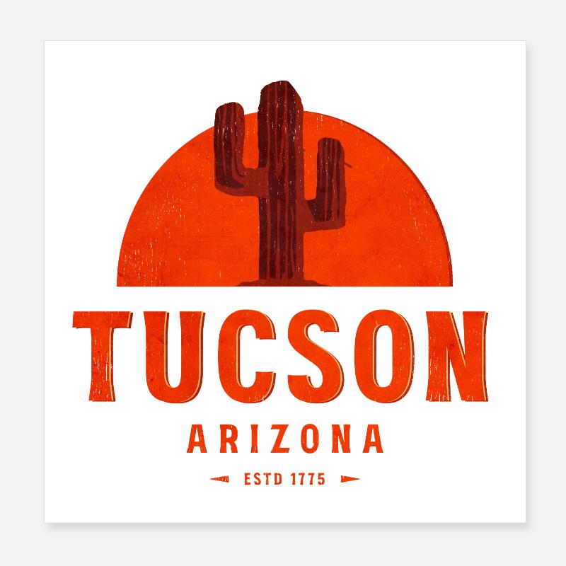 Coucher de soleil dans les déserts de Tucson Poster 20 x 20 cm