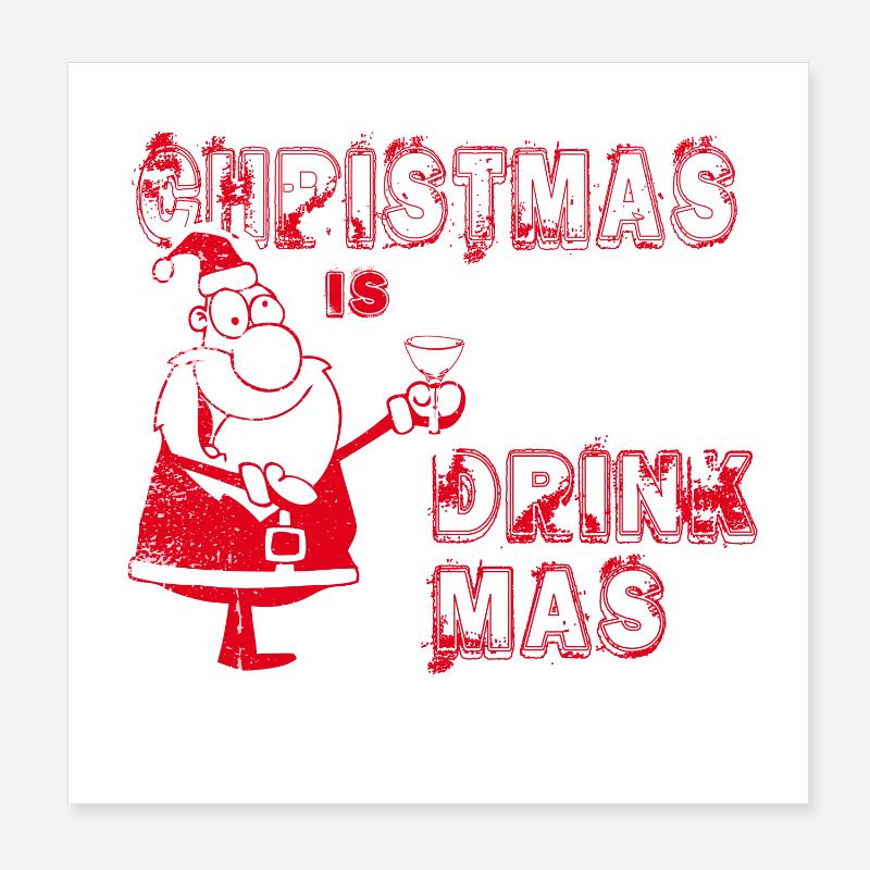 NOËL EST UNE BOISSON Poster 20 x 20 cm