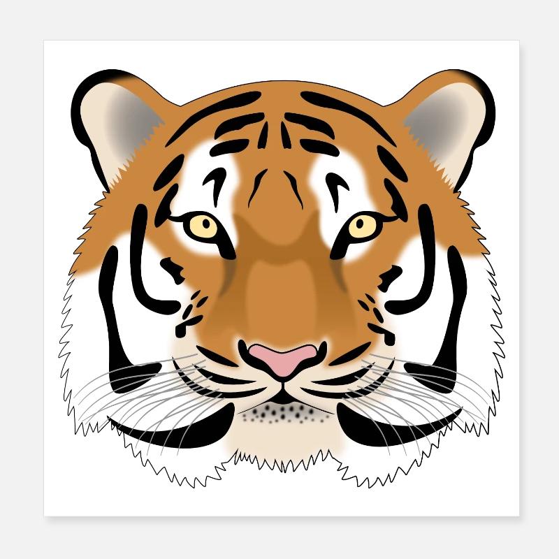 Tiger Head - colored Poster 8" x 8" (20x20 cm)