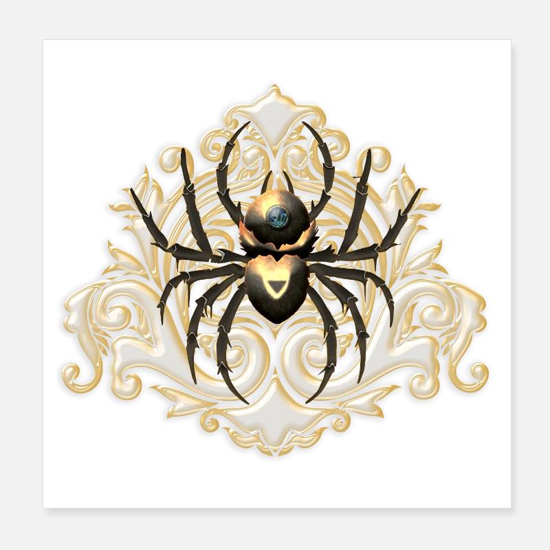 Geniale Steampunk-Spinne Poster 20x20 cm