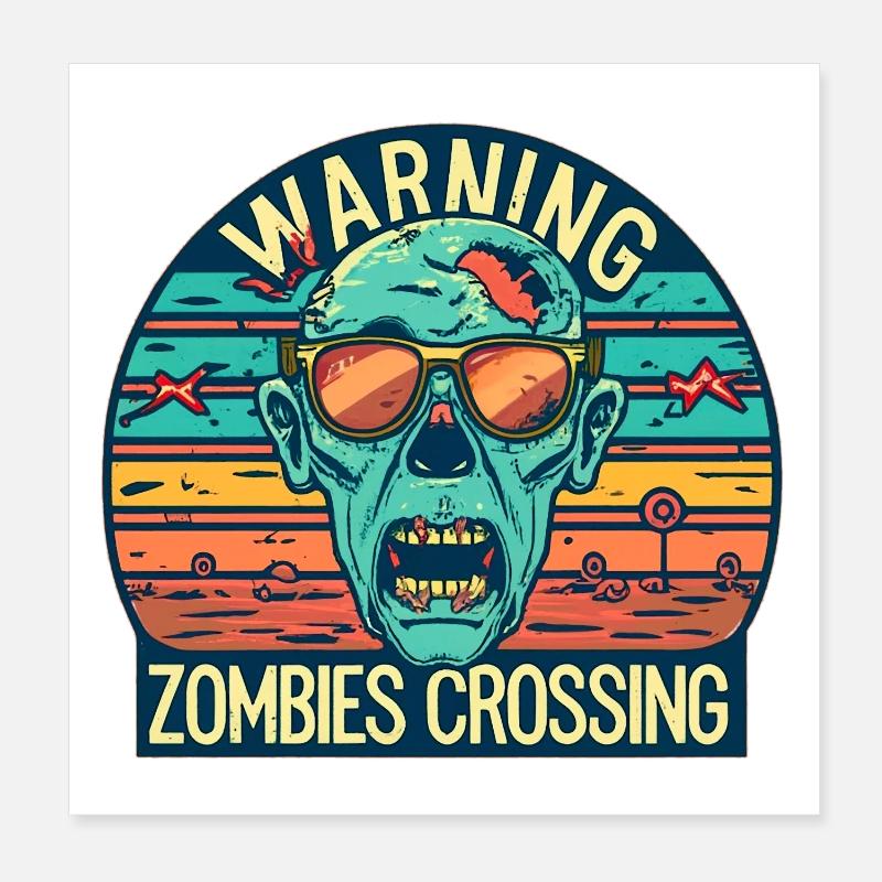 Zombie Poster 8" x 8" (20x20 cm)