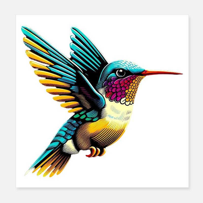 Colibri Poster 20 x 20 cm
