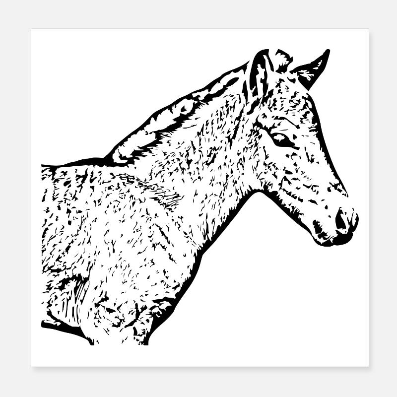 Chevaux T-shirt Cadeau Cavalier Poster 20 x 20 cm