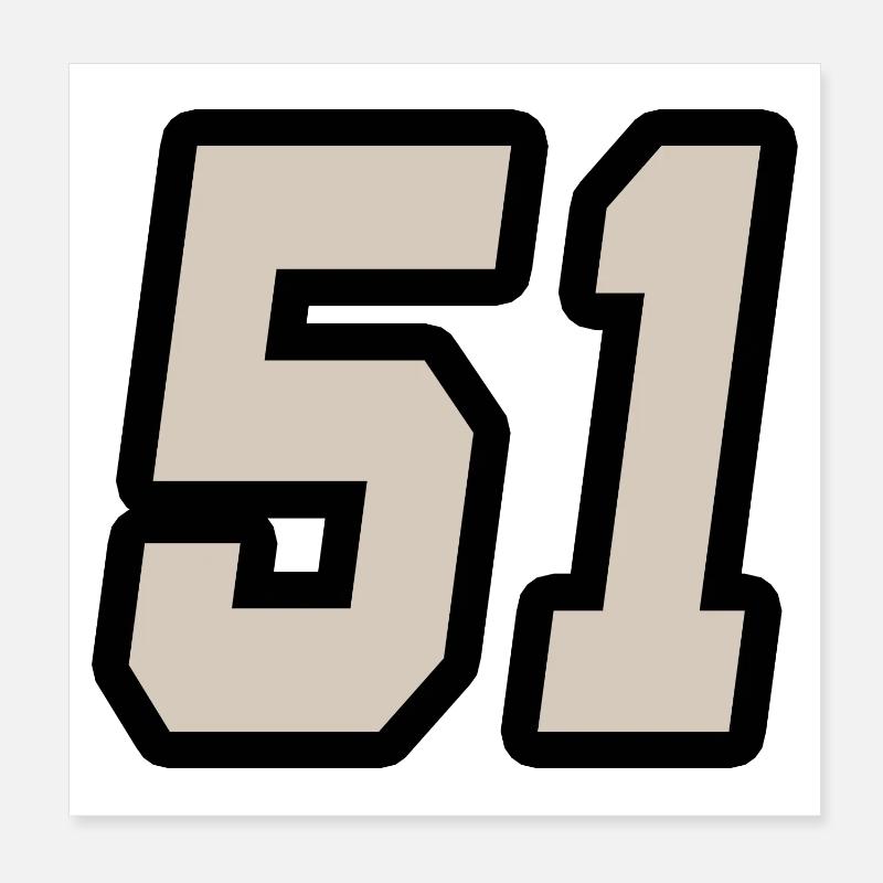 Nummer einundfünfzig 51 Poster 20x20 cm
