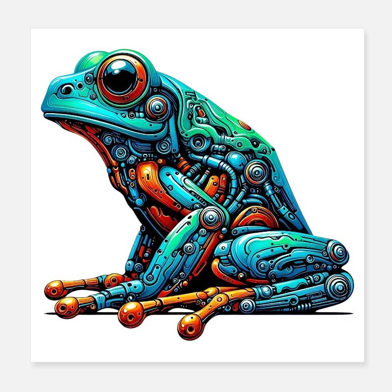Robot Frog Poster 8" x 8" (20x20 cm)