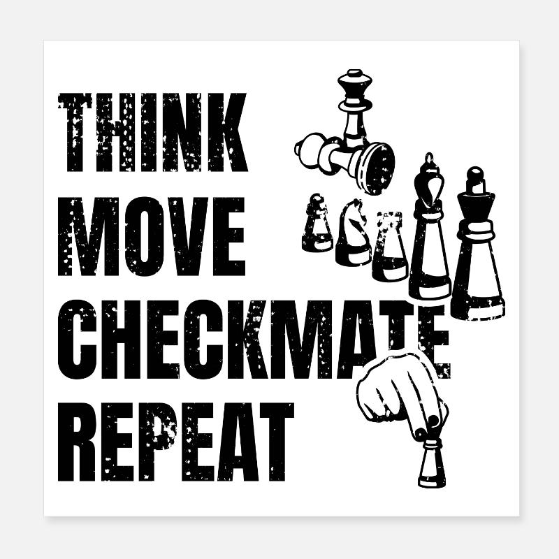 Funny Chess Player Quote Poster 8" x 8" (20x20 cm)
