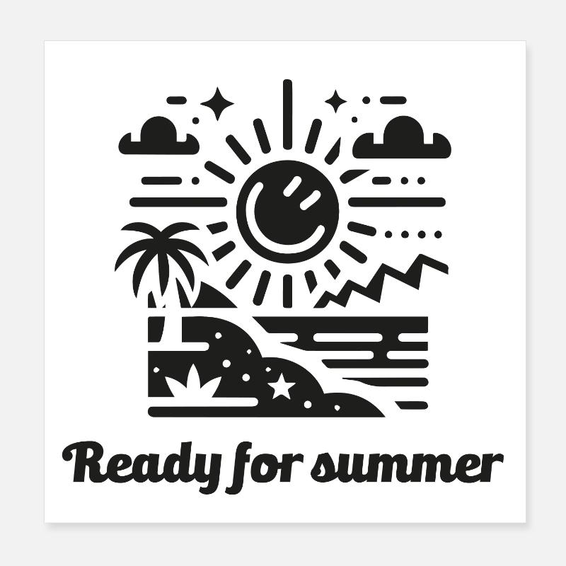 Prêt pour l’été, l’été, le soleil, le soleil Poster 20 x 20 cm