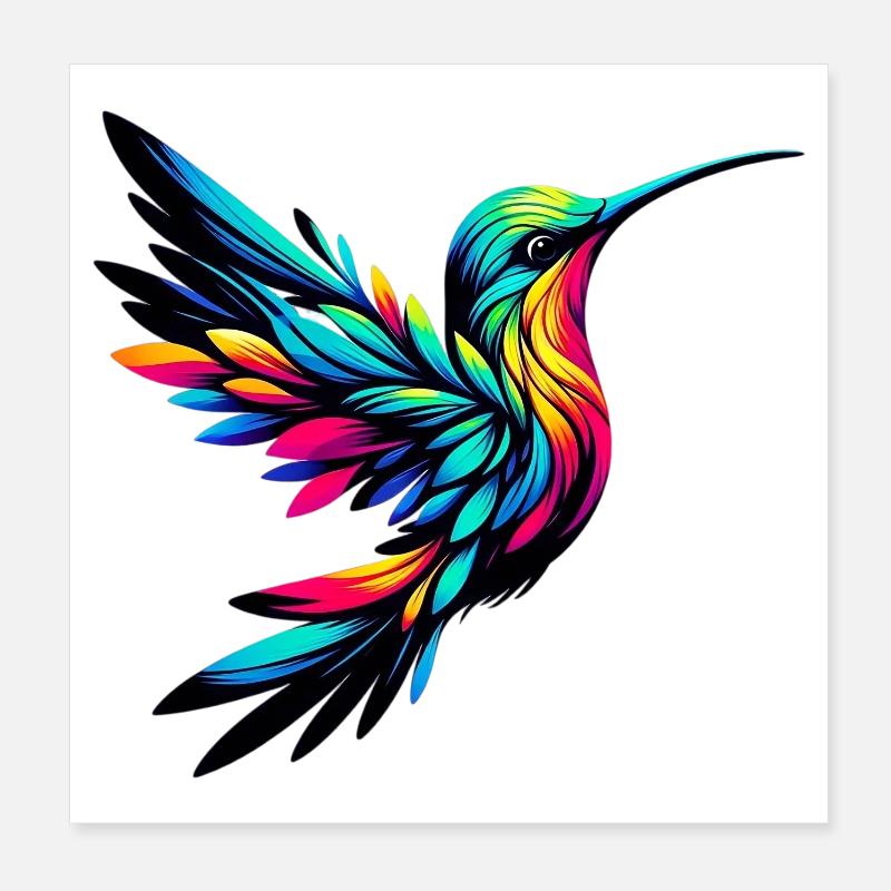 Kolibri Poster 20x20 cm
