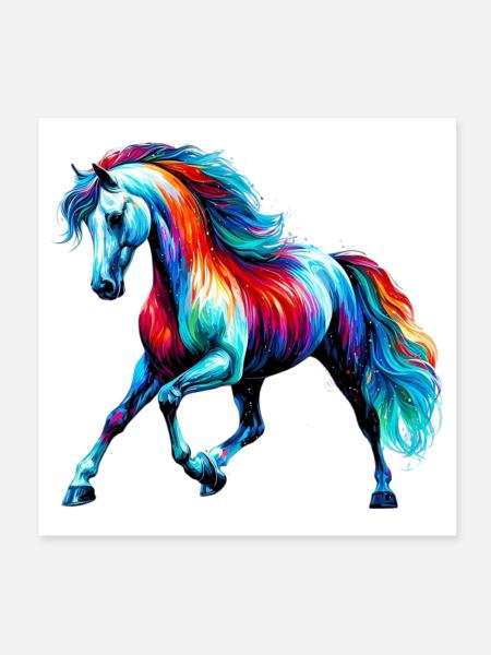 Horse - Poster 8" x 8" (20x20 cm) - white - Front