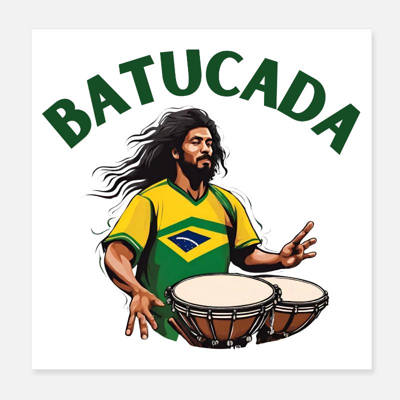 Batucada, batucada player, percussion Poster 8" x 8" (20x20 cm)