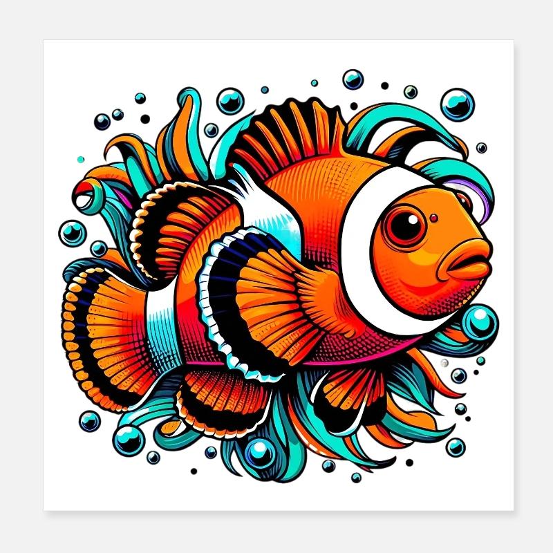 Clownfisch Poster 20x20 cm