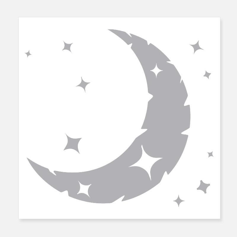 La lune et les étoiles Poster 20 x 20 cm