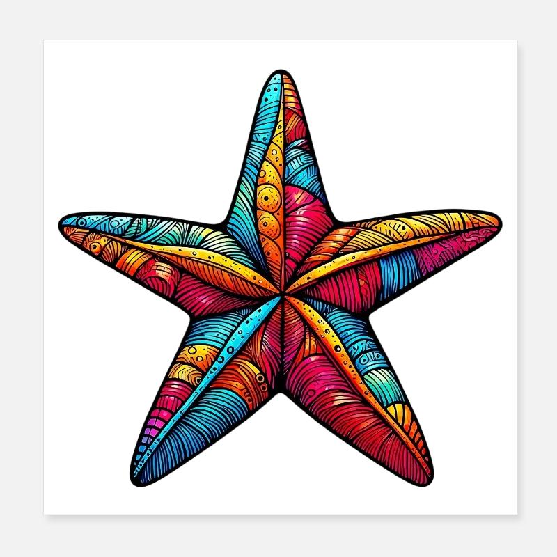 Étoile de mer Poster 20 x 20 cm