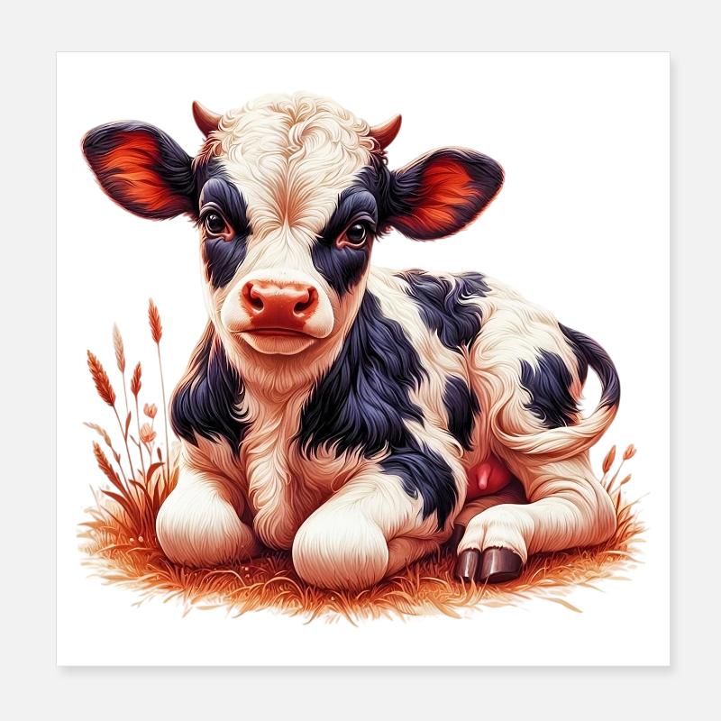 Cow Poster 8" x 8" (20x20 cm)