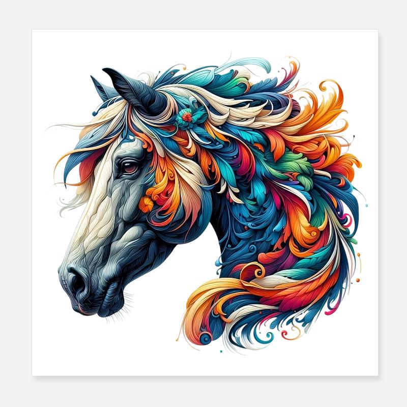 Cheval Poster 20 x 20 cm